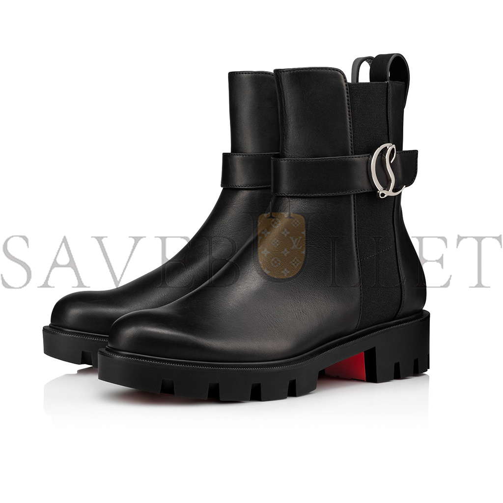 CHRISTIAN CL CHELSEA BOOTY LUGLOW BOOTS CALF LEATHER BLACK 1230304BK01